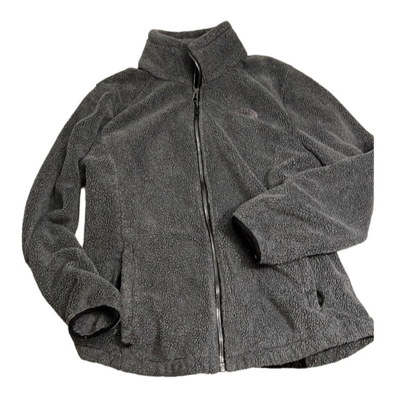 Northface Fleece Jacket Dark Gray Front Zip Closure Front Pockets Size M - Picture 1 of 3